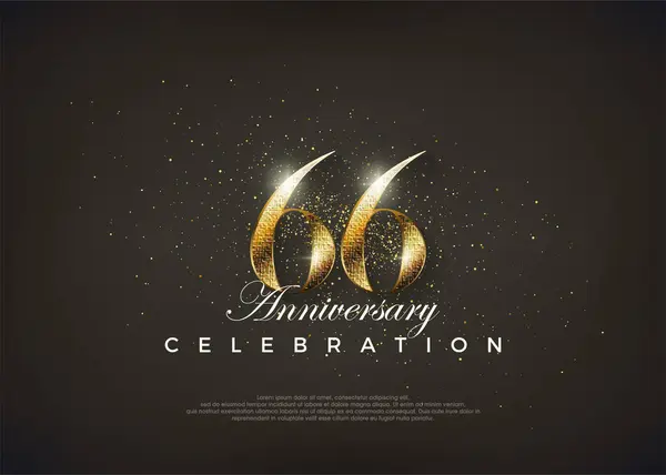 Fancy Number 66Th Celebrate 66Th Birthday Premium Vector Poster Banner — Stock Vector