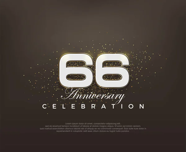 Modern Number 66Th Elegant Anniversary Celebration Vector Design Premium Vector — Stock Vector