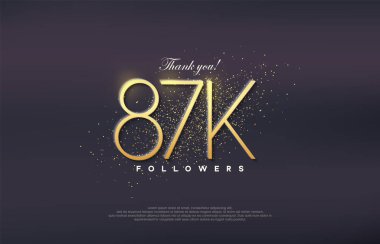 Basit tasarım numarası 20. 87k takipçi sayısını kazanmanın kutlaması.