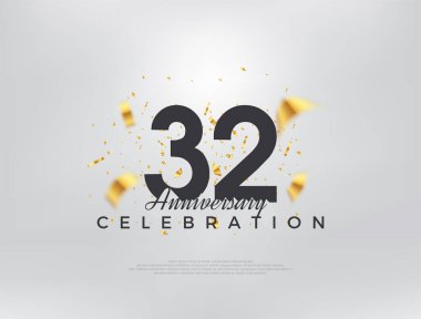 32. yıldönümü kutlaması, modern basit ve güzel tasarım. Kutlama ve selamlama için mükemmel vektör arkaplanı.
