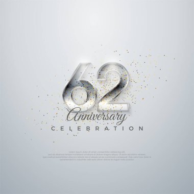 Poster, pankart ve kutlama için mükemmel bir vektör. 62. şık numara. parlak beyaz bir arkaplanda.