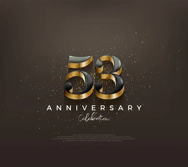 Luxe 53Ste Verjaardag Ontwerp Met Klassieke Nummers Een Zwarte Achtergrond — Stockvector