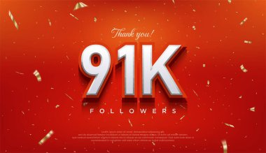 En son premium vektör tasarımı olan 91 bin takipçiye teşekkür etmek için zarif bir sayı..