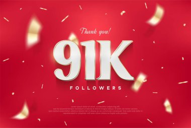 91k zarif ve lüks tasarım, vektör arkaplan takipçileri için teşekkürler.