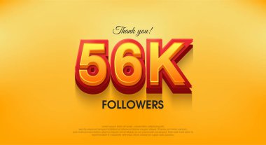 Teşekkürler 56 bin takipçi 3D tasarım, vektör arkaplan teşekkürler.