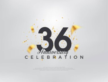36. yıldönümü kutlaması, modern basit ve güzel tasarım. Kutlama ve selamlama için mükemmel vektör arkaplanı.