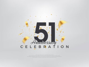51. yıldönümü kutlaması, modern basit ve güzel tasarım. Kutlama ve selamlama için mükemmel vektör arkaplanı.