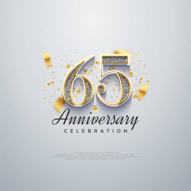 65th anniversary number, shiny luxury. premium vector backgrounds. Premium vector background for greeting and celebration. clipart