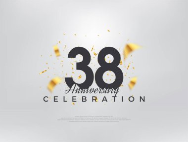 38. yıldönümü kutlaması, modern basit ve güzel tasarım. Kutlama ve selamlama için mükemmel vektör arkaplanı.