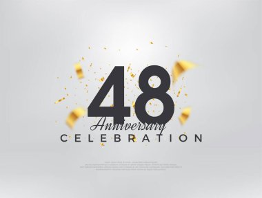 48. yıldönümü kutlaması, modern basit ve güzel tasarım. Kutlama ve selamlama için mükemmel vektör arkaplanı.