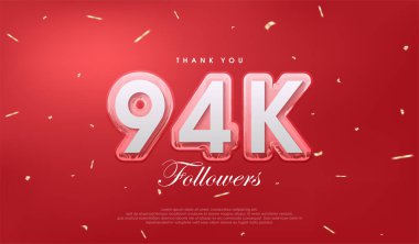 94k takipçileri için kırmızı zemin.