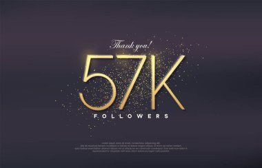 Basit tasarım numarası 20. 57k takipçi sayısını kazanmanın kutlaması.