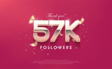 Sosyal medya paylaşımları için 57 bin takipçiye, vektör arkaplan tasarımına teşekkürler.