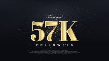 Tasarım teşekkür ederim 57 bin takipçi, yumuşak altın rengi.