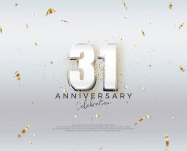 Modern 31. yıldönümü tasarımı. Vektör tasarımı premium düzenlenebilir. Poster, bayrak ve kutlama tebrikleri için en iyi vektör.