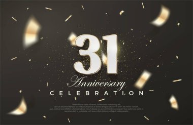31. yıldönümü kutlaması için siyah arka plan. Birinci sınıf vektör arkaplanı. Poster, bayrak ve kutlama tebrikleri için en iyi vektör.