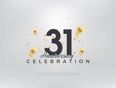 31. yıldönümü kutlaması, modern basit ve güzel tasarım. Kutlama ve selamlama için mükemmel vektör arkaplanı.