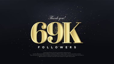 Tasarım teşekkür ederim 69 bin takipçi, yumuşak altın rengi.