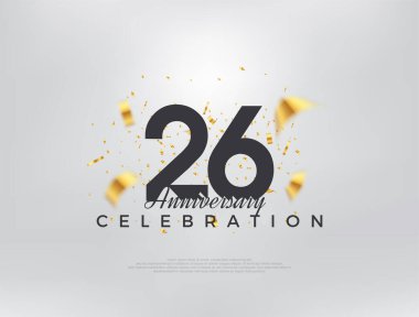 26. yıldönümü kutlaması, modern basit ve güzel tasarım. Kutlama ve selamlama için mükemmel vektör arkaplanı.