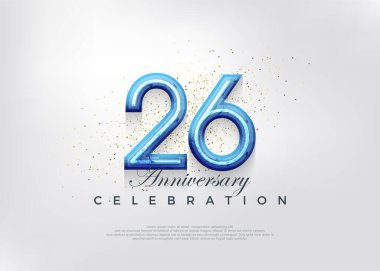 26. yıldönümü kutlama tasarımı, kutlama primi vektör geçmişi. Kutlama ve selamlama için mükemmel vektör arkaplanı.