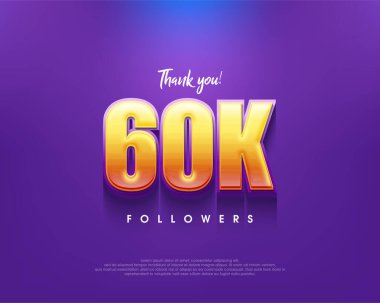 Simple and clean thank you design for 60k followers. clipart