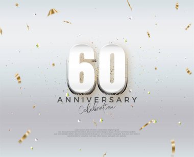 Modern 60. yıl dönümü tasarımı. Vektör tasarımı premium düzenlenebilir. Poster, bayrak ve kutlama tebrikleri için en iyi vektör.