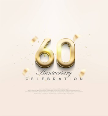 Modern altmışıncı yıl dönümü, doğum gününü kutlamak için özel tasarım. Kutlama ve selamlama için mükemmel vektör arkaplanı.