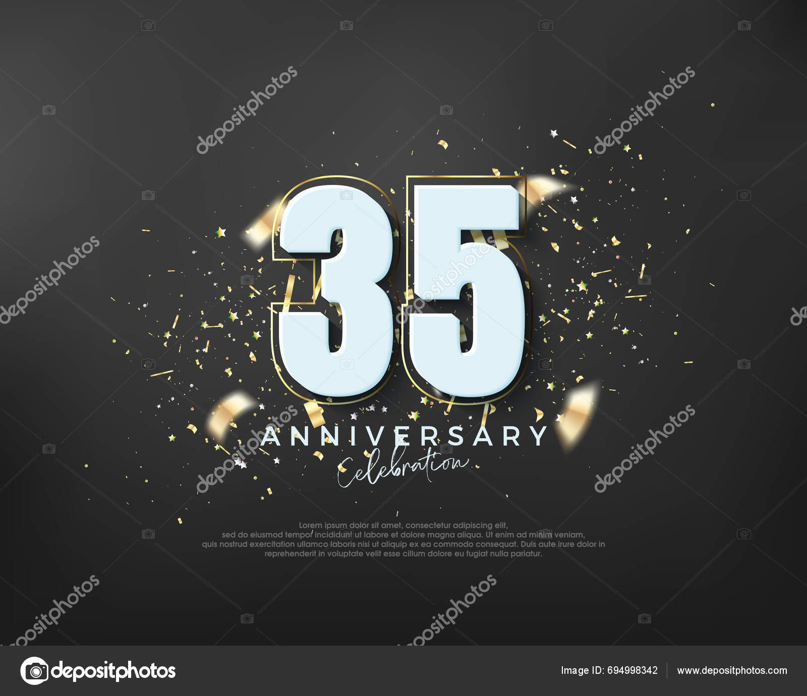 Bold Number 35Th Premium Design 35Th Anniversary Celebration Premium ...