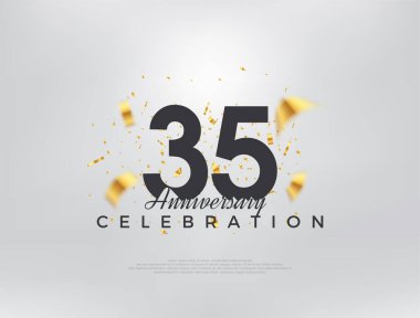 35. yıldönümü kutlaması, modern basit ve güzel tasarım. Kutlama ve selamlama için mükemmel vektör arkaplanı.