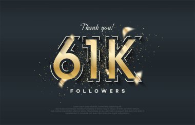 Parlak altın rengi olan 61 bin takipçi tasarımı.