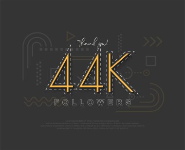 Rakamları ve ince çizgileri olan eşsiz basit 44k takipçileri.
