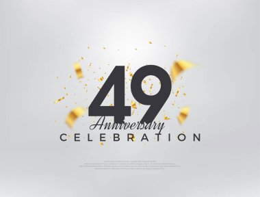 49. yıldönümü kutlaması, modern basit ve güzel tasarım. Kutlama ve selamlama için mükemmel vektör arkaplanı.