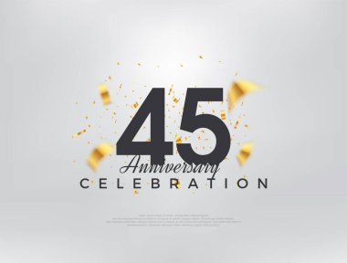 45. yıldönümü kutlaması, modern basit ve güzel tasarım. Kutlama ve selamlama için mükemmel vektör arkaplanı.