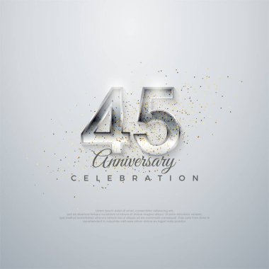 Poster, afiş, kutlama kutlamaları için en iyi vektör. 45. Zarif numara. parlak beyaz bir arkaplanda.