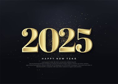 2025 yılının yeni yıl kutlamaları için klasik 2025 numaralı altın..