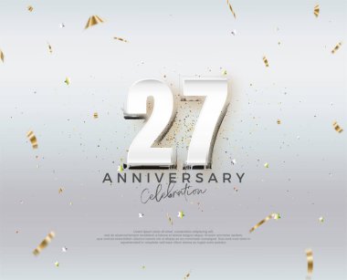 Modern 27. yıldönümü tasarımı. Vektör tasarımı premium düzenlenebilir. Poster, bayrak ve kutlama tebrikleri için en iyi vektör.