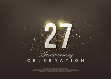 Zarif 27. yıl dönümü numarası. Birinci sınıf vektör geçmişleri. Poster, bayrak ve kutlama tebrikleri için en iyi vektör.