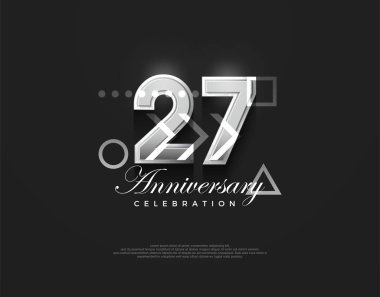 27. yıldönümü şarkısı, modern zarif ve basit. Kutlama ve selamlama için mükemmel vektör arkaplanı.