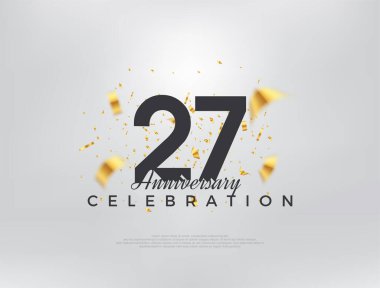 27. yıldönümü kutlaması, modern basit ve güzel tasarım. Kutlama ve selamlama için mükemmel vektör arkaplanı.