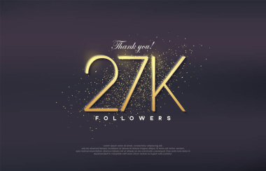 Basit tasarım numarası 27 bin. 27k takipçi sayısını kazanmanın kutlaması.
