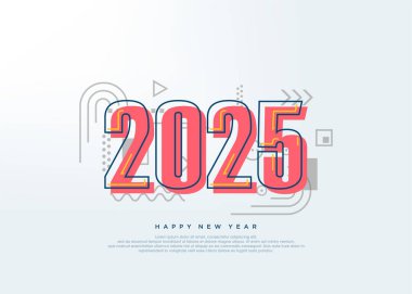 Mutlu yıllar 2025 numara 3D mavi ve sarı.