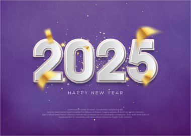 Yeni Yıl 2025 geçmiş konseptin kutlu olsun. Yeni yıl 2025 vektör tasarımı. Bir takvim, poster ve tebrik kartı tasarla.