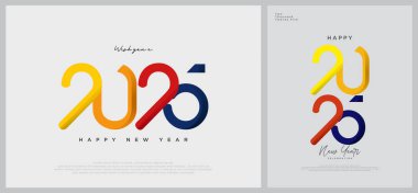 Unique New Year 2025 numbers with illustrations of numbers cut out with modern color combinations. Vector premium design for 2025 calendar, poster and book cover design. clipart