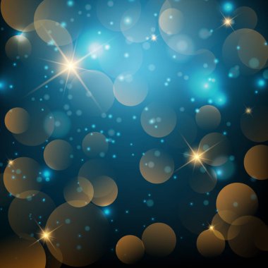 Holiday glowing lights with sparkles. Festive defocused lights. Blurred bright abstract bokeh. Sparkling glitter background with sequins and sparkles. The dust sparks and golden stars shine.