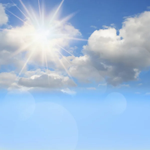 Latar Belakang Kabur Dengan Bokeh Sinar Matahari Langit Biru Untuk — Stok Foto