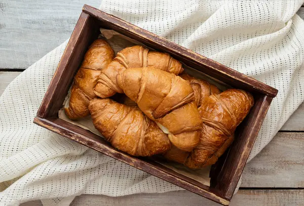 French Croissants Delicious Sweet Bread Croissants Sweet Breakfast European Cuisine — Stock Photo, Image
