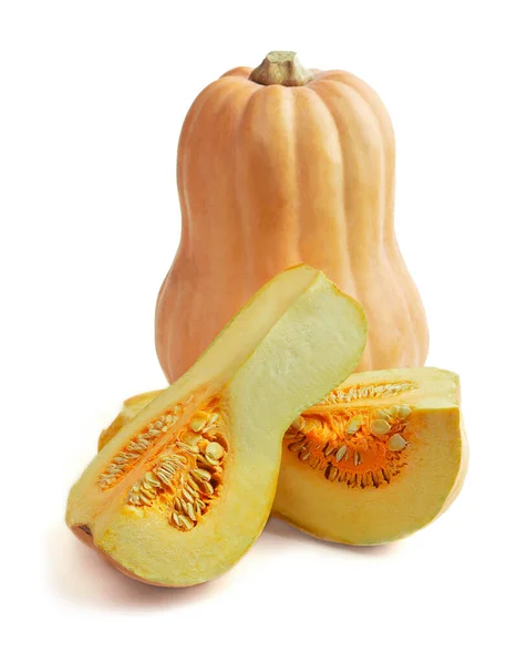 Zucche Arancioni Fresche Halloween Autunno Primo Piano Zucca Oblunga Sfondo — Foto Stock
