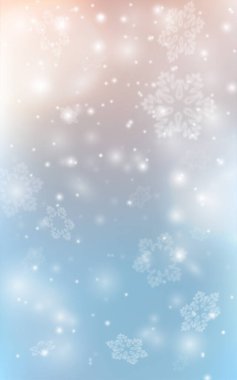 Winter snowfall. Snowflakes fly in the air. Frosty night. Christmas Eve.Christmas background with snowflakes. Merry Christmas and Happy New Year holiday celebration. Bright shiny design. Eps 10 clipart