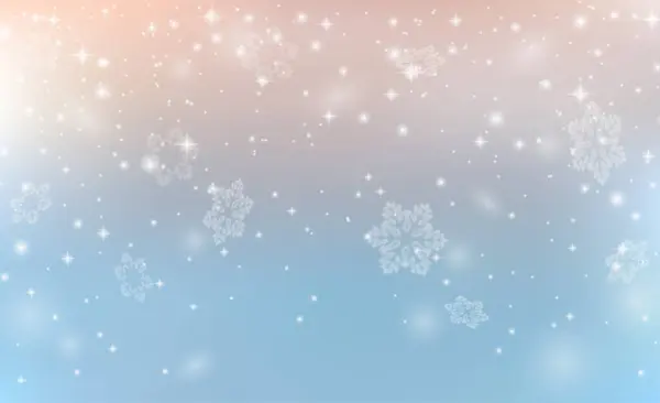 Zimní Pozadí Sněhem Padající Světlém Pozadí Vektorový Vánoční Prapor Sněhovými — Stockový vektor