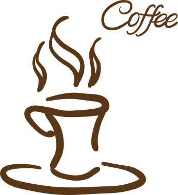 Kahve fincanı. Espresso modeli, tabak kenarında bardak, seramik çanak çömlek içinde sıcak içecek, sabah kafein aromalı içecek, reklam vektörü tek izole edilmiş illüstrasyon. 10.çizgi film tarzı, düz çizgi film tarzı.